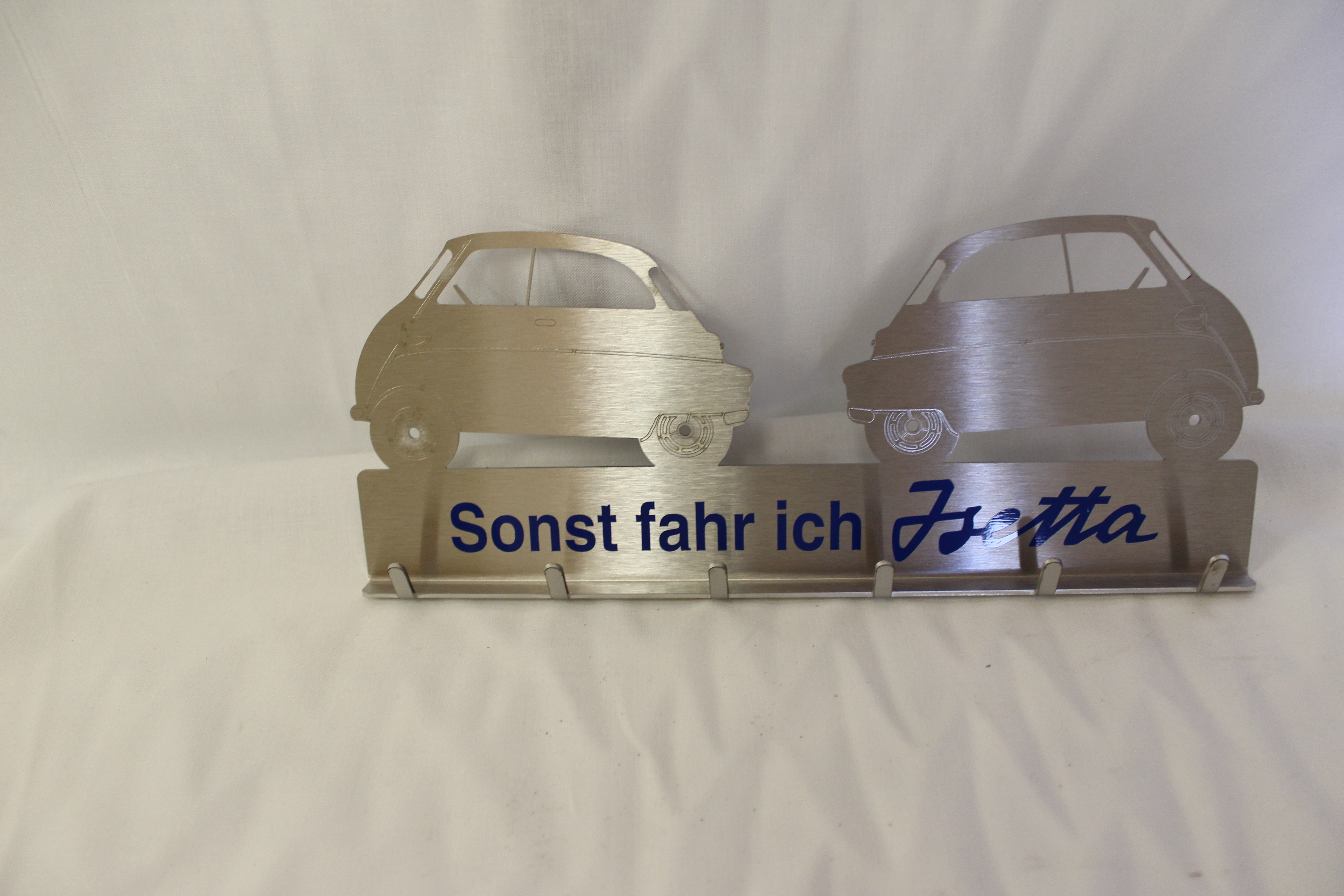 Schlüsselbrett Isetta Edelstahl 25x10 cm 6 Haken