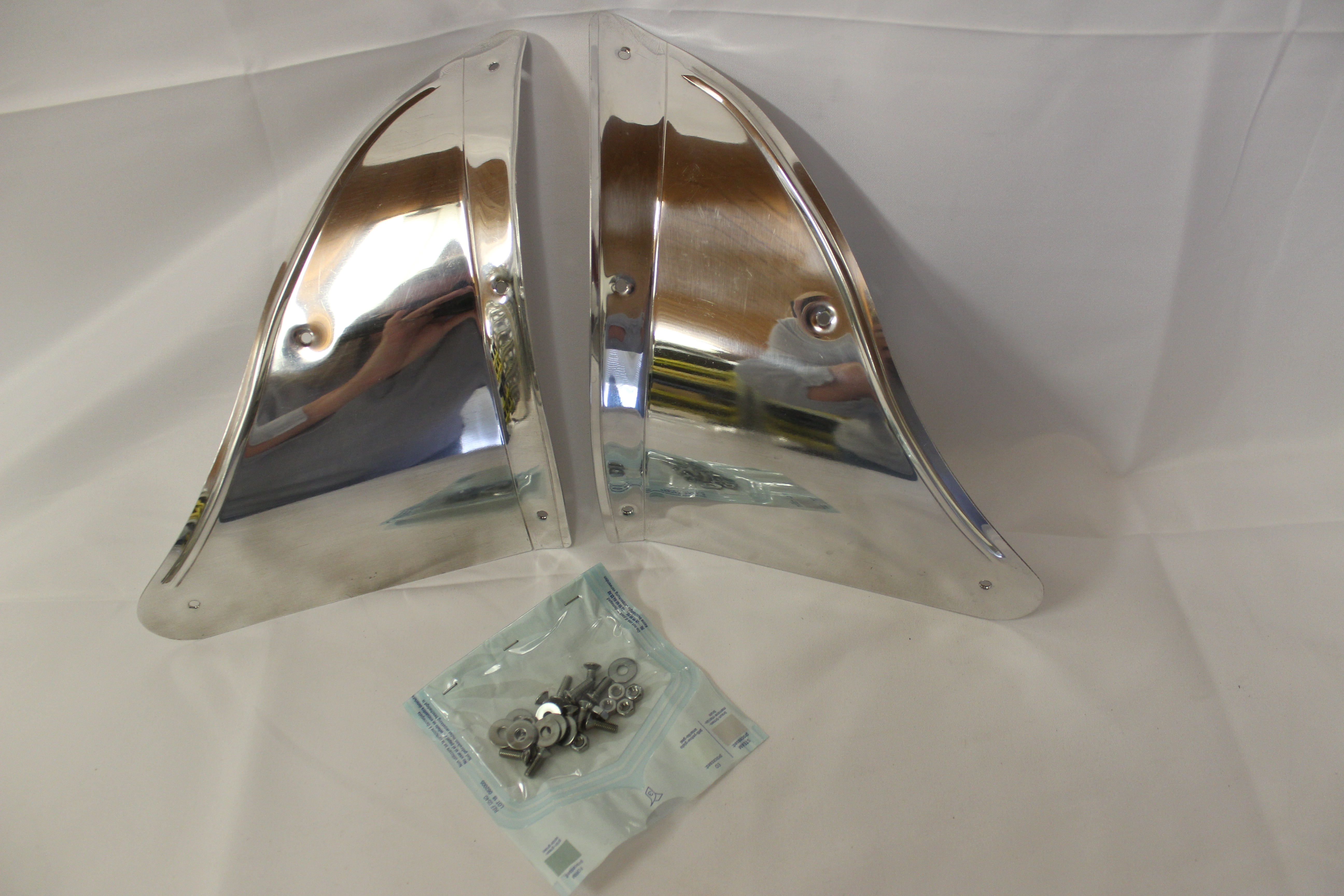 Steinschlagschutzecken, Aluminium poliert (Satz)